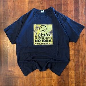 Vintage Smiley Face Humor Joke Funny Script ‘90s T-shirt